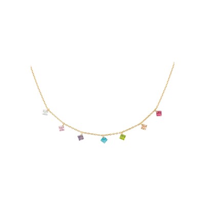Collier en plaqué or et pierre naturelle