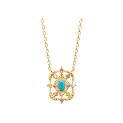 Collier en plaqué or et pierre naturelle