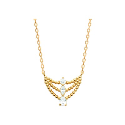 Collier en plaqué or et oxyde de zirconium