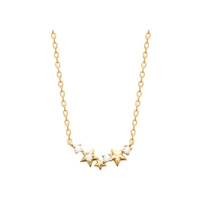 Collier en plaqué or et oxyde de zirconium
