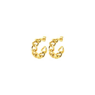 Boucles d'oreilles créoles en acier pvd doré