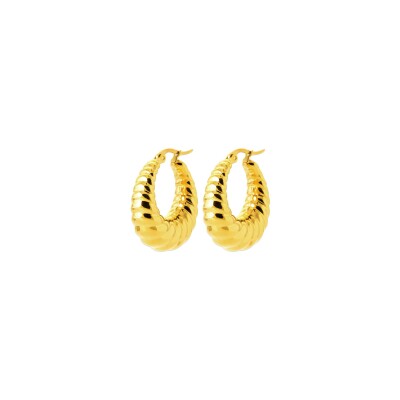 Boucles d'oreilles créoles en acier pvd doré