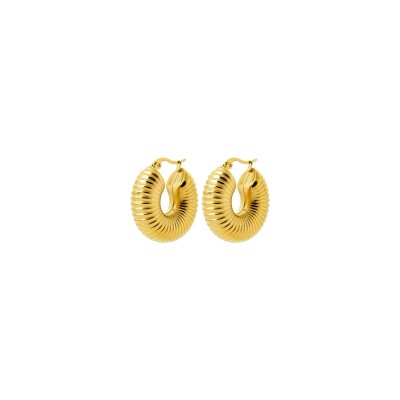 Boucles d'oreilles créoles en acier pvd doré