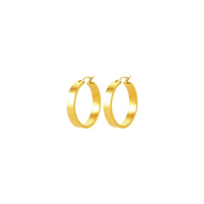 Boucles d'oreilles créoles en acier pvd doré