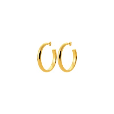 Boucles d'oreilles créoles en acier pvd doré