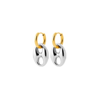Boucles d'oreilles créoles en acier pvd doré