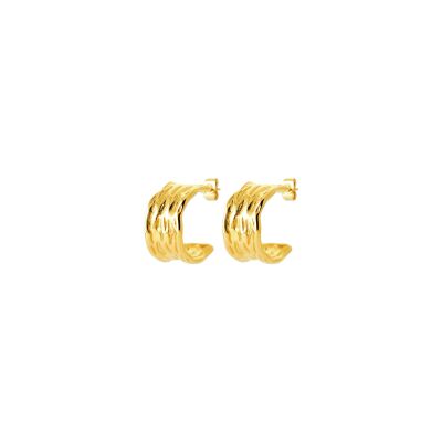 Boucles d'oreilles créoles en acier pvd doré