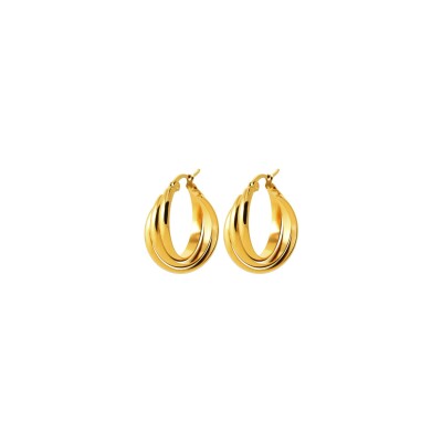 Boucles d'oreilles créoles en acier pvd doré