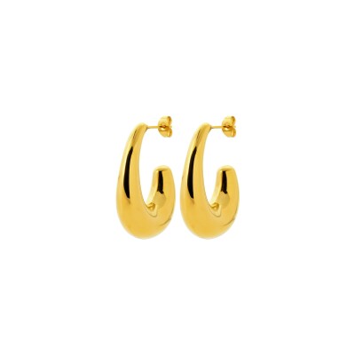 Boucles d'oreilles créoles en acier pvd doré