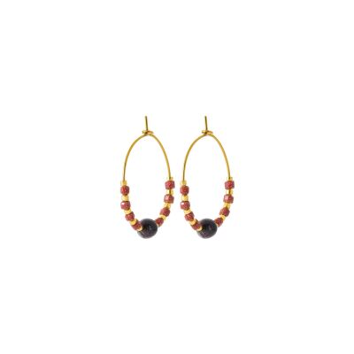 Boucles d'oreilles créoles en acier pvd doré et piétersite