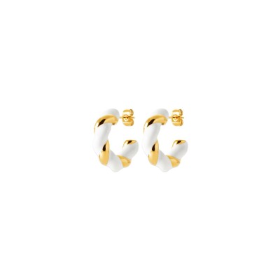 Boucles d'oreilles créoles en acier pvd doré et laque