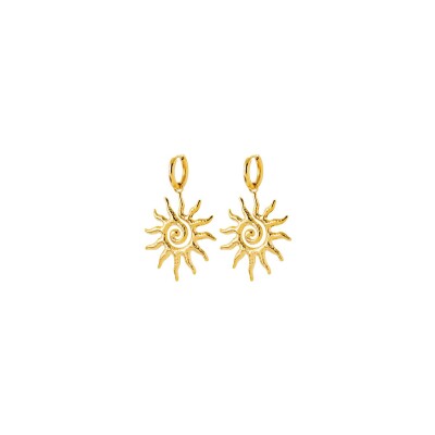 Boucles d'oreilles créoles en acier pvd doré