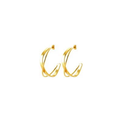 Boucles d'oreilles créoles en acier pvd doré