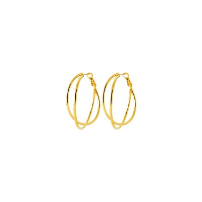 Boucles d'oreilles créoles en acier pvd doré