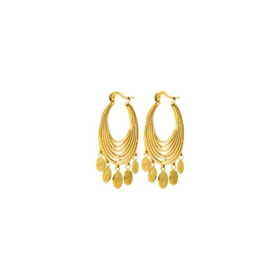 Boucles d'oreilles créoles en acier pvd doré