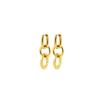 Boucles d'oreilles créoles en acier pvd doré