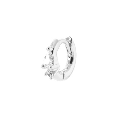 Boucles d'oreilles créoles en argent rhodié et oxyde de zirconium