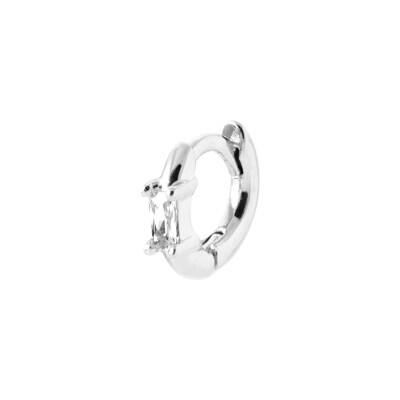 Boucles d'oreilles créoles en argent rhodié et oxyde de zirconium