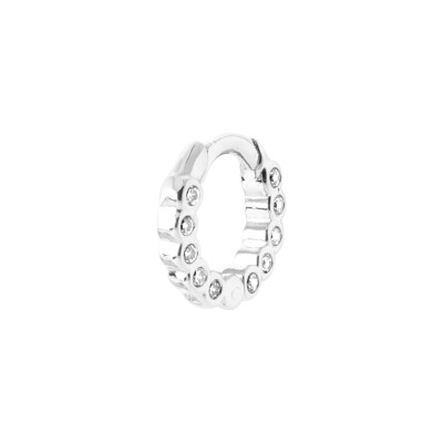 Boucles d'oreilles créoles en argent rhodié et oxyde de zirconium