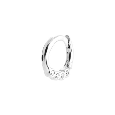 Boucles d'oreilles créoles en argent rhodié et oxyde de zirconium