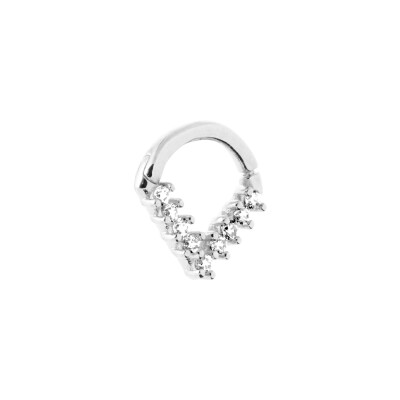Boucles d'oreilles créoles en argent rhodié et oxyde de zirconium