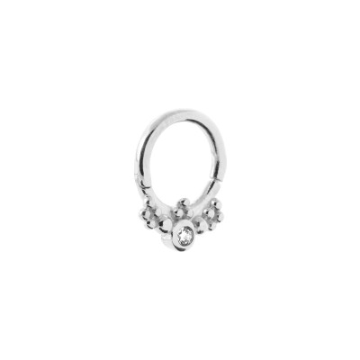 Boucles d'oreilles créoles en argent rhodié et oxyde de zirconium