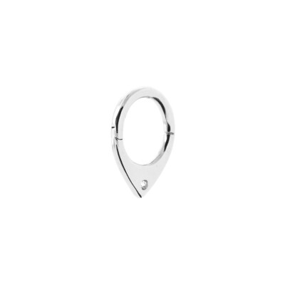 Boucles d'oreilles créoles en argent rhodié et oxyde de zirconium