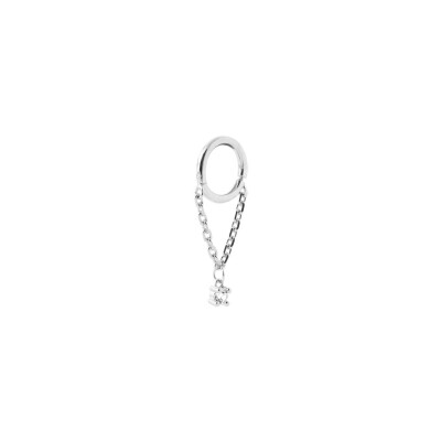 Boucles d'oreilles créoles en argent rhodié et oxyde de zirconium