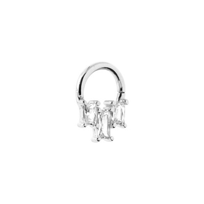 Boucles d'oreilles créoles en argent rhodié et oxyde de zirconium