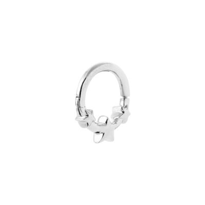 Boucles d'oreilles créoles en argent rhodié