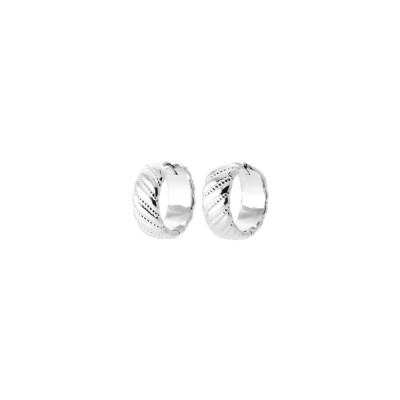 Boucles d'oreilles créoles en argent rhodié