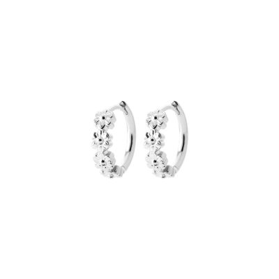 Boucles d'oreilles créoles en argent rhodié