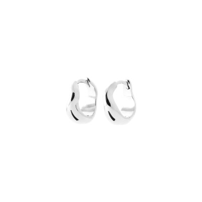 Boucles d'oreilles créoles en argent rhodié