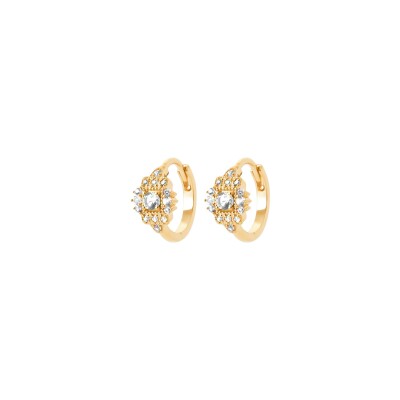 Boucles d'oreilles créoles en plaqué or et oxyde de zirconium