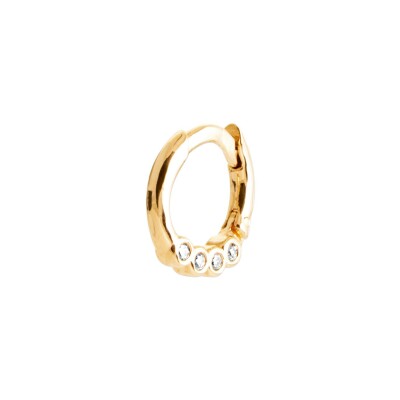 Boucles d'oreilles créoles en plaqué or et oxyde de zirconium