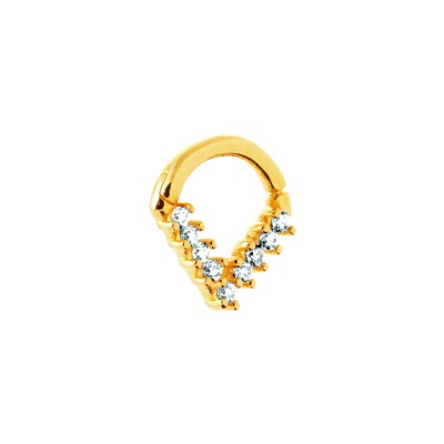 Boucles d'oreilles créoles en plaqué or et oxyde de zirconium
