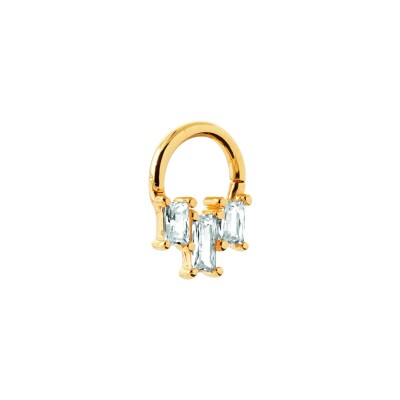Boucles d'oreilles créoles en plaqué or et oxyde de zirconium