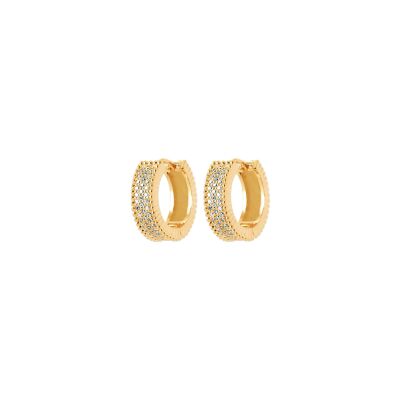 Boucles d'oreilles créoles en plaqué or et oxyde de zirconium