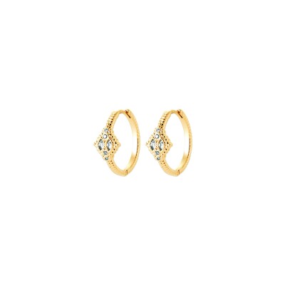Boucles d'oreilles créoles en plaqué or et oxyde de zirconium