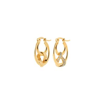 Boucles d'oreilles créoles en plaqué or et oxyde de zirconium