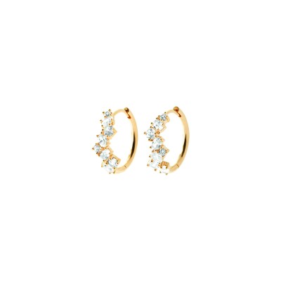 Boucles d'oreilles créoles en plaqué or et oxyde de zirconium