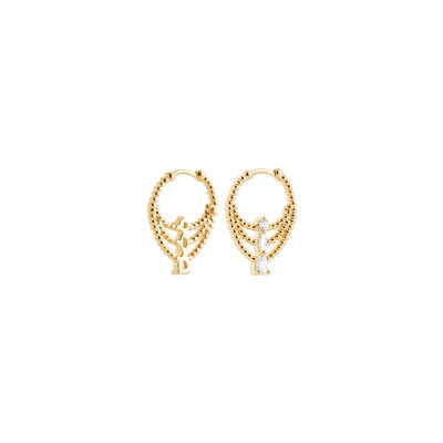 Boucles d'oreilles créoles en plaqué or et oxyde de zirconium