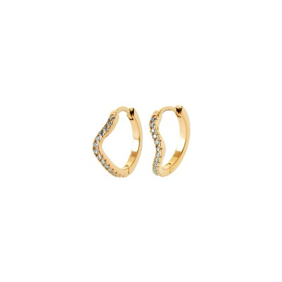 Boucles d'oreilles créoles en plaqué or et oxyde de zirconium