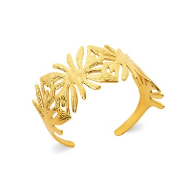 Bracelet jonc en acier pvd doré