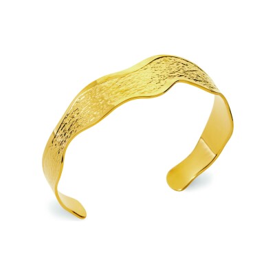 Bracelet jonc en acier pvd doré