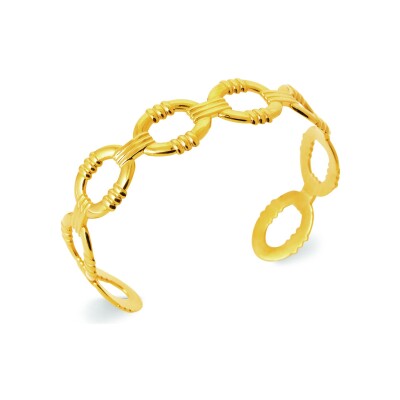 Bracelet jonc en acier pvd doré