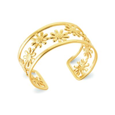 Bracelet jonc en acier pvd doré