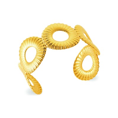 Bracelet jonc en acier pvd doré