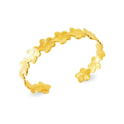 Bracelet jonc en acier pvd doré