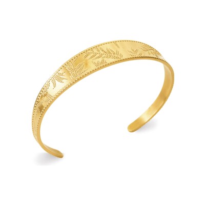 Bracelet jonc en acier pvd doré